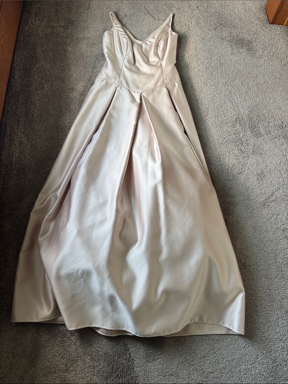 Jim Hjelm Occasions Blush Beige Satin Ball Gown Formal Prom Dress SIZE 10